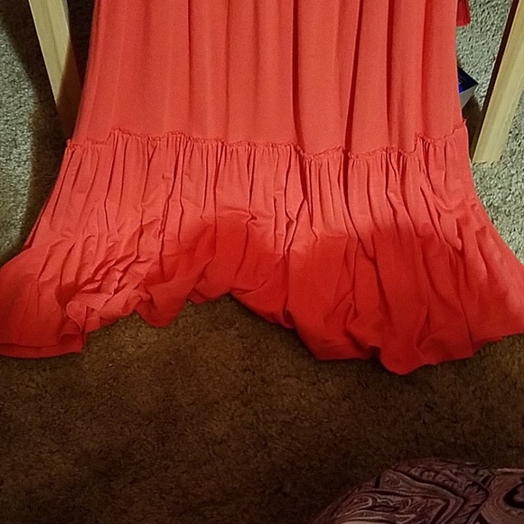 Sangria Strappy Dress Ruffled Hem Medium - Picture 2 of 5